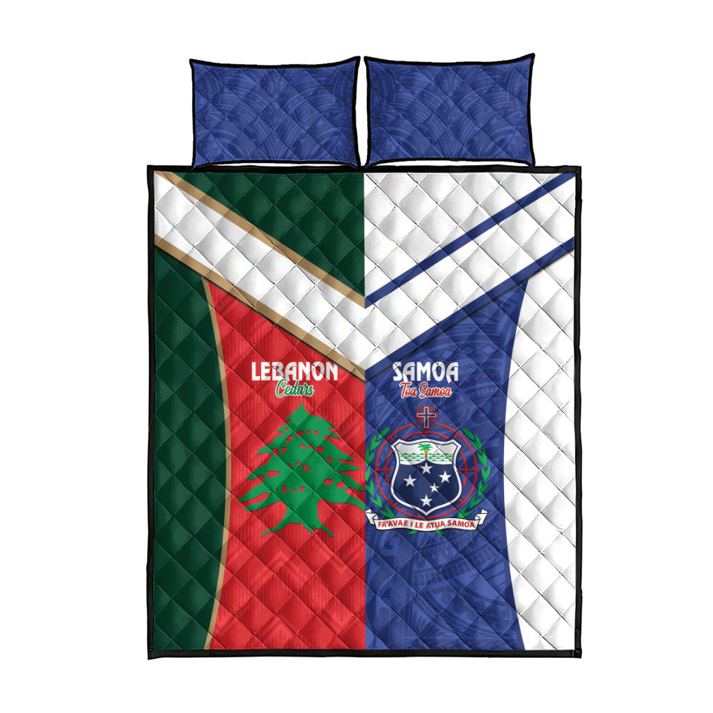 Rugby Samoa and Lebanon Quilt Bed Set Toa Samoa Cedars Together