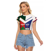 Custom Rugby Samoa and Lebanon Raglan Cropped T Shirt Toa Samoa Cedars Together