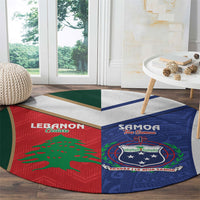 Rugby Samoa and Lebanon Round Carpet Toa Samoa Cedars Together
