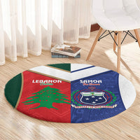 Rugby Samoa and Lebanon Round Carpet Toa Samoa Cedars Together
