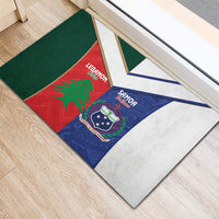 Rugby Samoa and Lebanon Rubber Doormat Toa Samoa Cedars Together