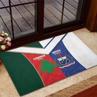Rugby Samoa and Lebanon Rubber Doormat Toa Samoa Cedars Together