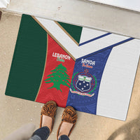 Rugby Samoa and Lebanon Rubber Doormat Toa Samoa Cedars Together
