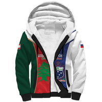 Custom Rugby Samoa and Lebanon Sherpa Hoodie Toa Samoa Cedars Together