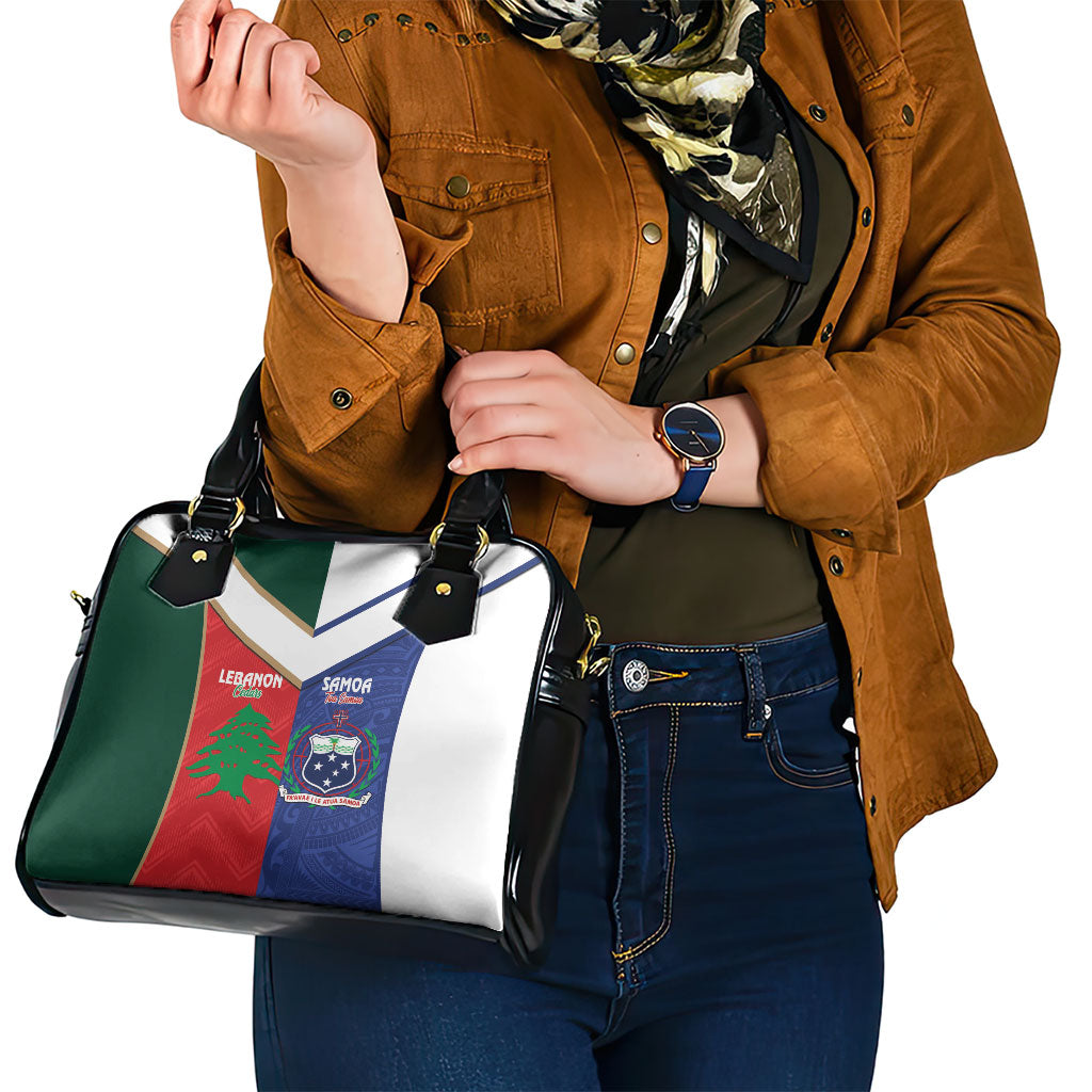 Rugby Samoa and Lebanon Shoulder Handbag Toa Samoa Cedars Together