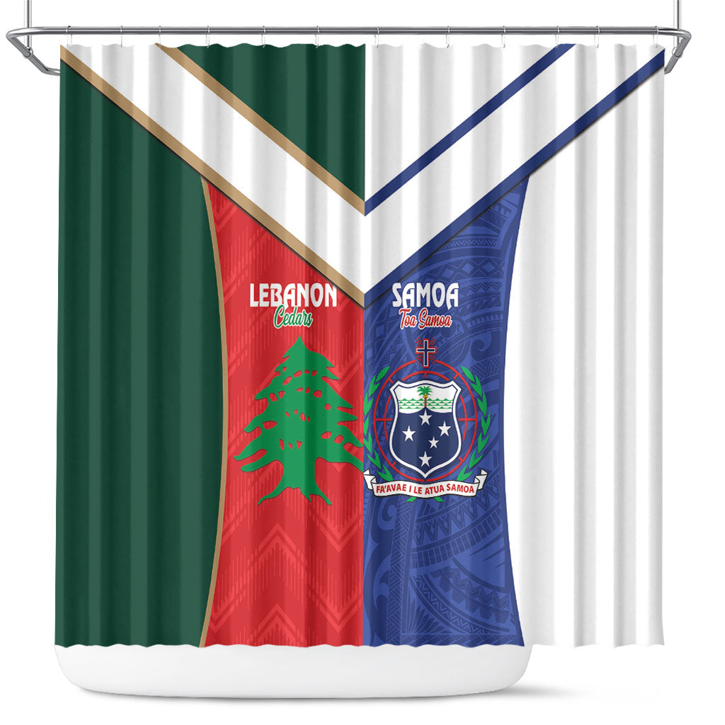 Rugby Samoa and Lebanon Shower Curtain Toa Samoa Cedars Together