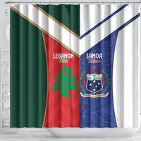 Rugby Samoa and Lebanon Shower Curtain Toa Samoa Cedars Together