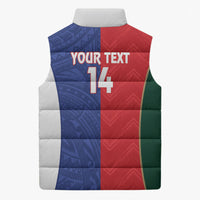 Custom Rugby Samoa and Lebanon Sleeveless Puffer Jacket Toa Samoa Cedars Together