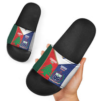 Rugby Samoa and Lebanon Slide Sandals Toa Samoa Cedars Together