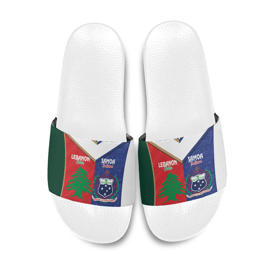 Rugby Samoa and Lebanon Slide Sandals Toa Samoa Cedars Together