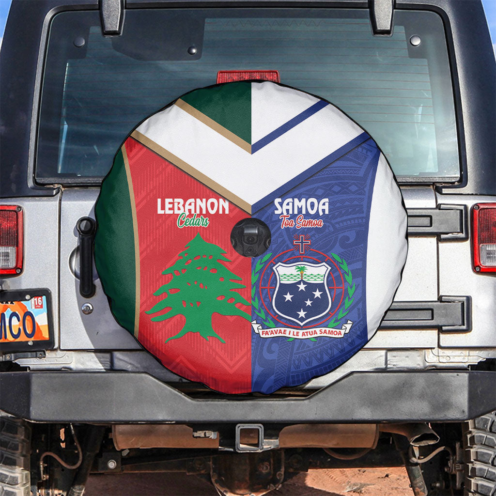 Rugby Samoa and Lebanon Spare Tire Cover Toa Samoa Cedars Together
