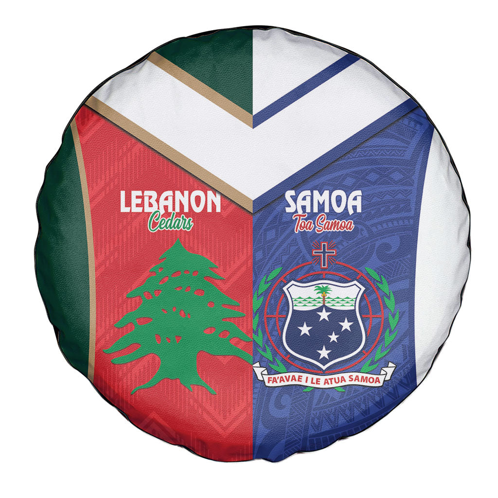 Rugby Samoa and Lebanon Spare Tire Cover Toa Samoa Cedars Together
