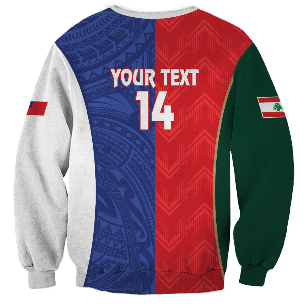 Custom Rugby Samoa and Lebanon Sweatshirt Toa Samoa Cedars Together
