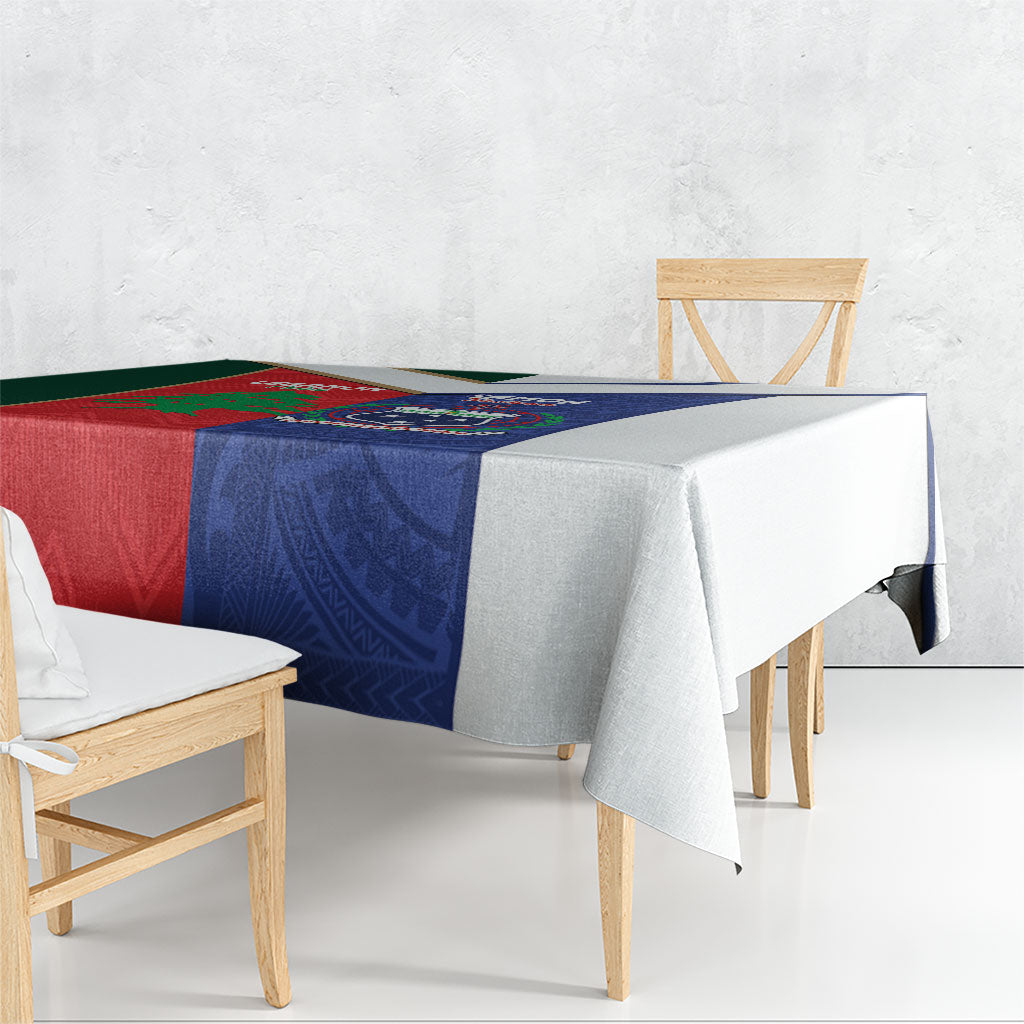 Rugby Samoa and Lebanon Tablecloth Toa Samoa Cedars Together