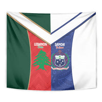 Rugby Samoa and Lebanon Tapestry Toa Samoa Cedars Together
