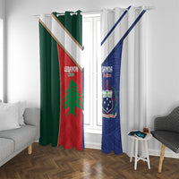 Rugby Samoa and Lebanon Window Curtain Toa Samoa Cedars Together