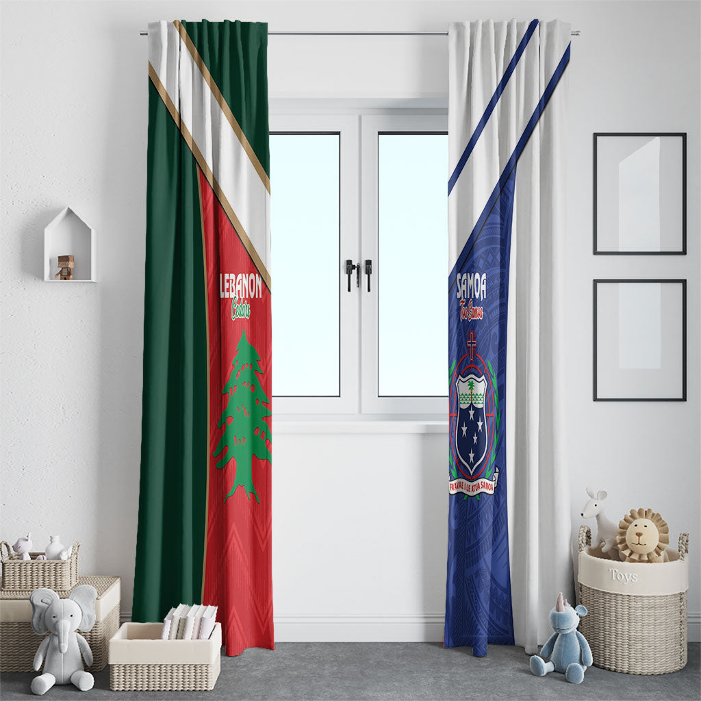 Rugby Samoa and Lebanon Window Curtain Toa Samoa Cedars Together