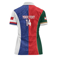 Custom Rugby Samoa and Lebanon Women Polo Shirt Toa Samoa Cedars Together