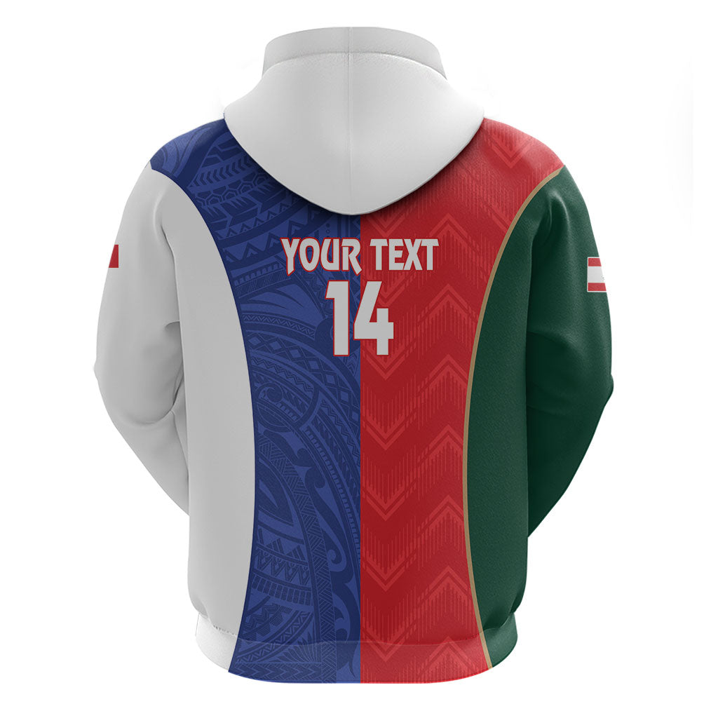 Custom Rugby Samoa and Lebanon Zip Hoodie Toa Samoa Cedars Together
