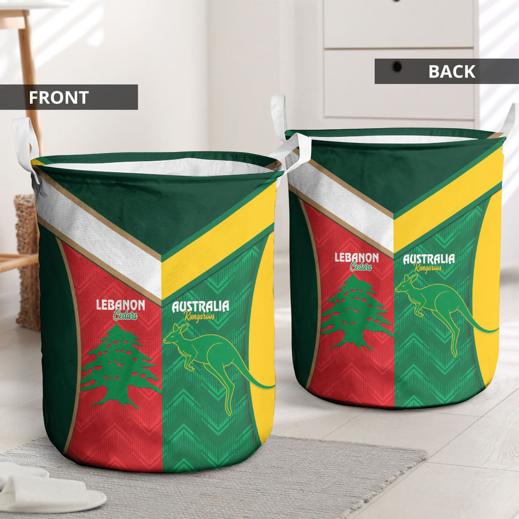 Rugby Australia and Lebanon Laundry Basket Aussie Kangaroos Cedars Together