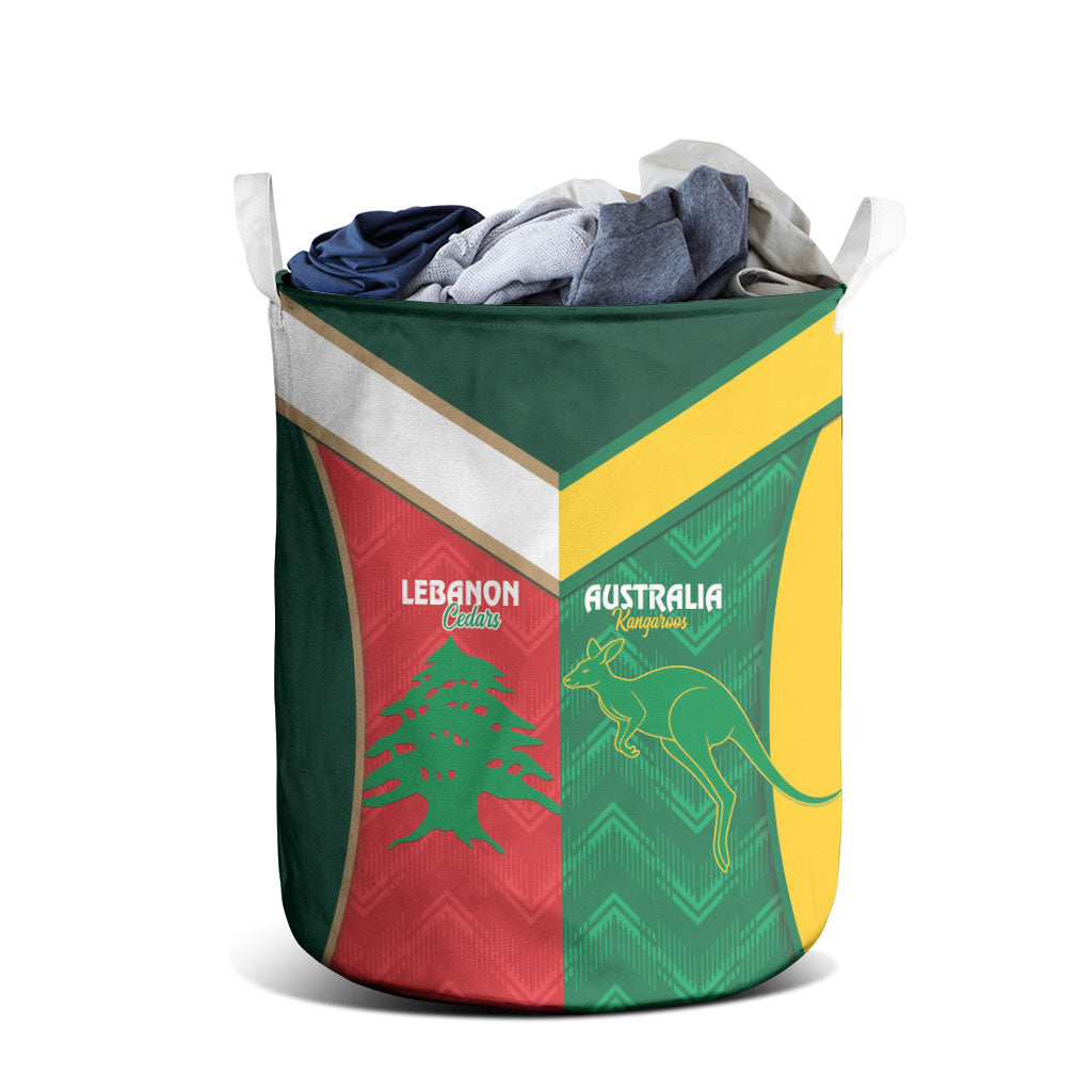 Rugby Australia and Lebanon Laundry Basket Aussie Kangaroos Cedars Together