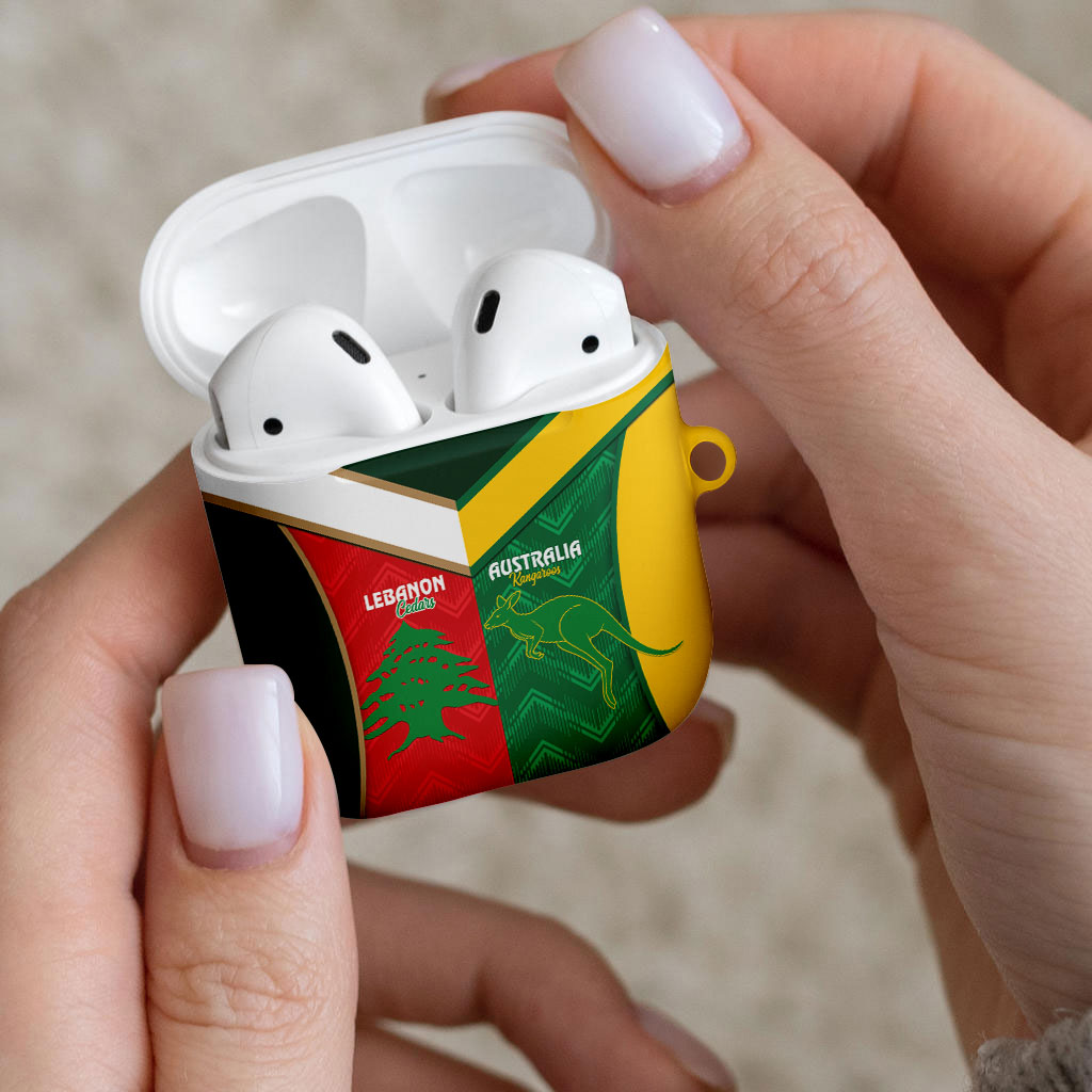 Rugby Australia and Lebanon AirPods Case Aussie Kangaroos Cedars Together