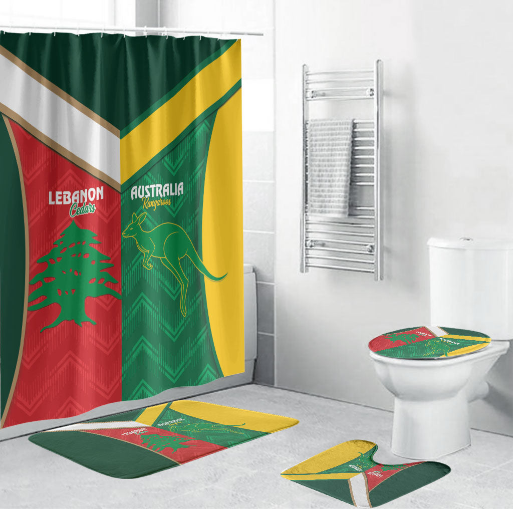 Rugby Australia and Lebanon Bathroom Set Aussie Kangaroos Cedars Together
