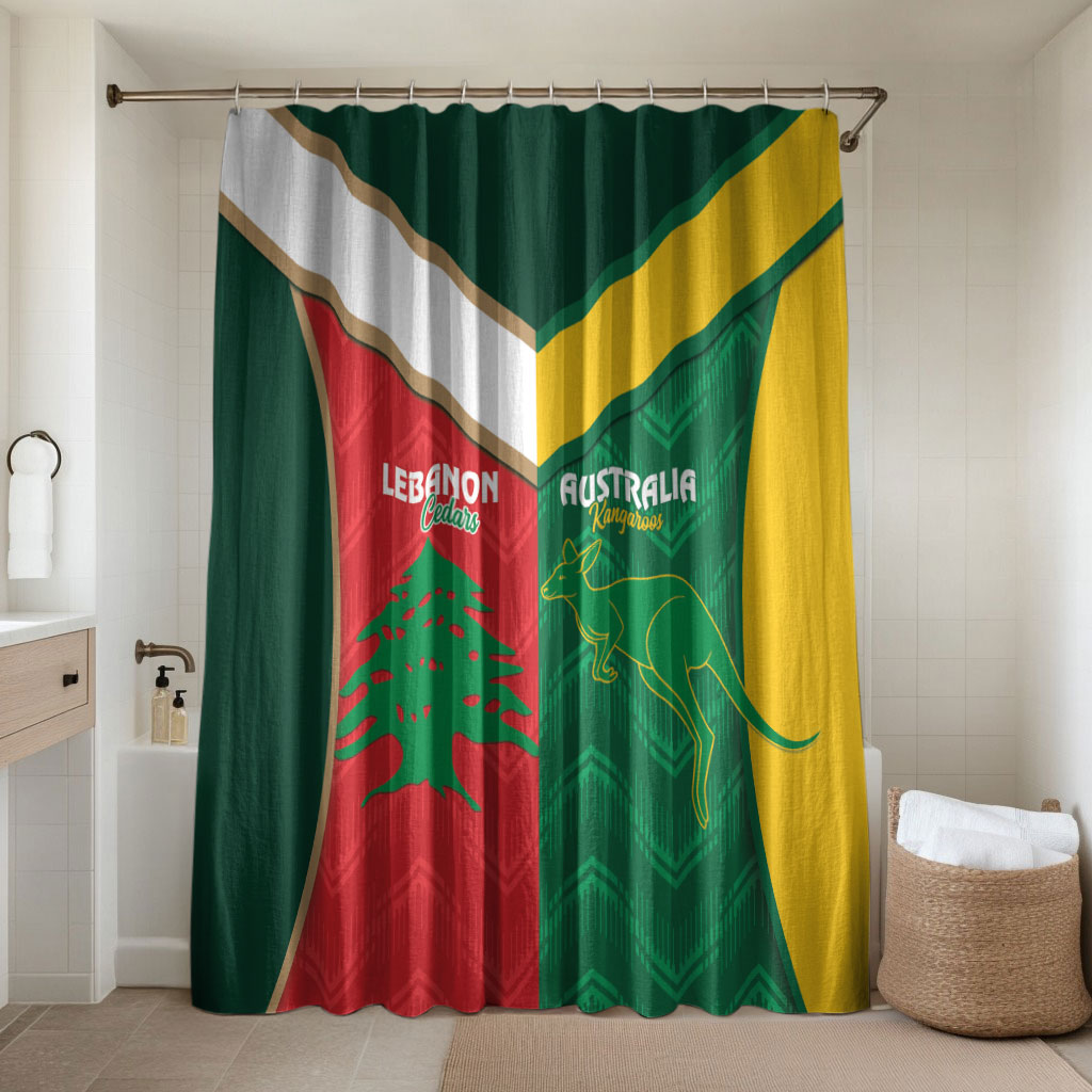 Rugby Australia and Lebanon Bathroom Set Aussie Kangaroos Cedars Together