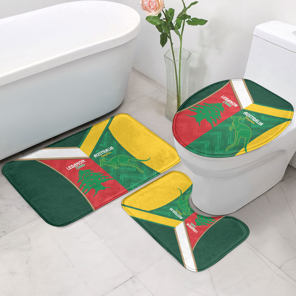Rugby Australia and Lebanon Bathroom Set Aussie Kangaroos Cedars Together
