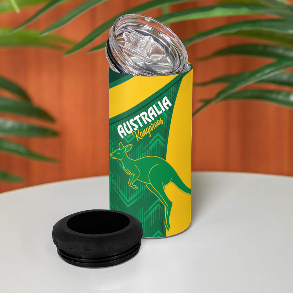 Rugby Australia and Lebanon 4 in 1 Can Cooler Tumbler Aussie Kangaroos Cedars Together