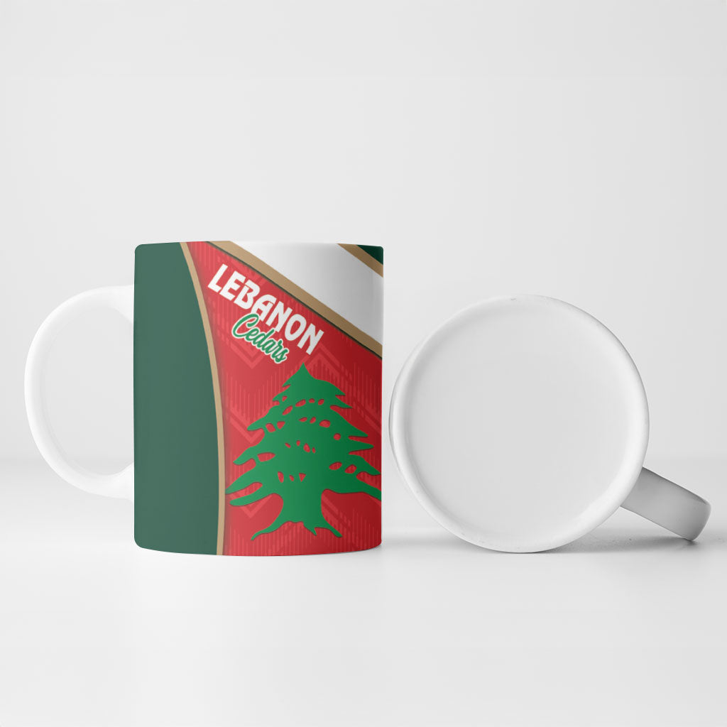 Rugby Australia and Lebanon Ceramic Mug Aussie Kangaroos Cedars Together