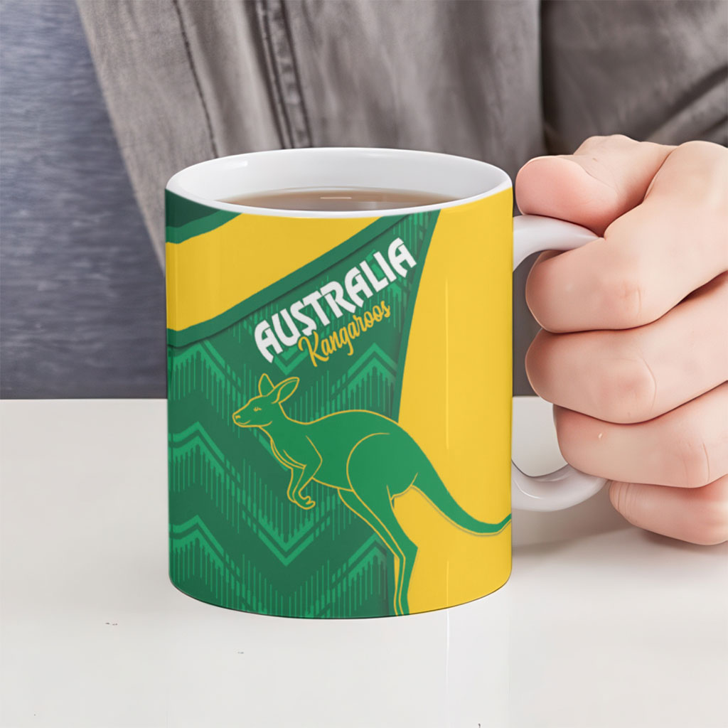 Rugby Australia and Lebanon Ceramic Mug Aussie Kangaroos Cedars Together