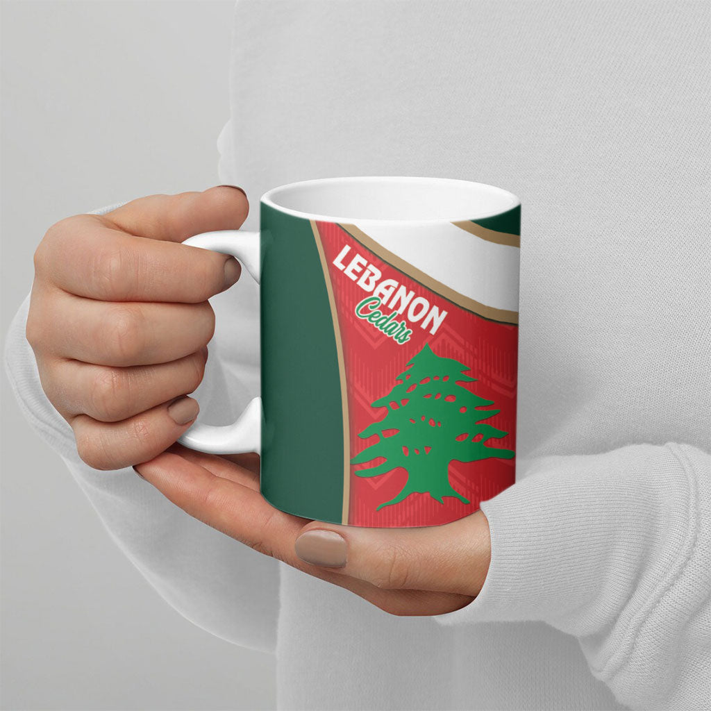 Rugby Australia and Lebanon Ceramic Mug Aussie Kangaroos Cedars Together