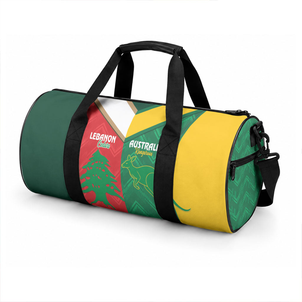 Rugby Australia and Lebanon Duffle Bag Aussie Kangaroos Cedars Together