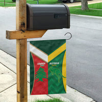 Rugby Australia and Lebanon Garden Flag Aussie Kangaroos Cedars Together
