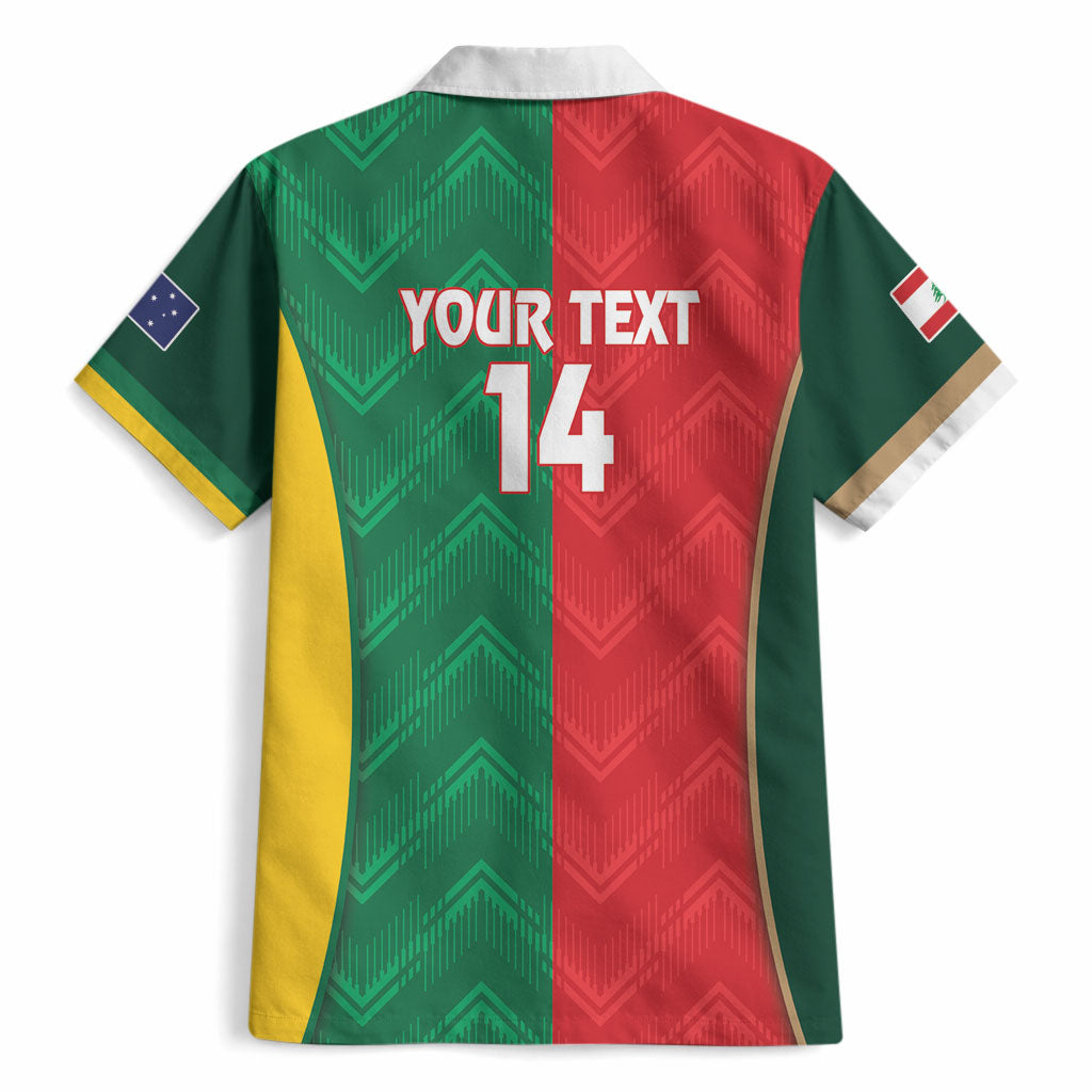 Custom Rugby Australia and Lebanon Hawaiian Shirt Aussie Kangaroos Cedars Together