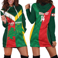 Custom Rugby Australia and Lebanon Hoodie Dress Aussie Kangaroos Cedars Together