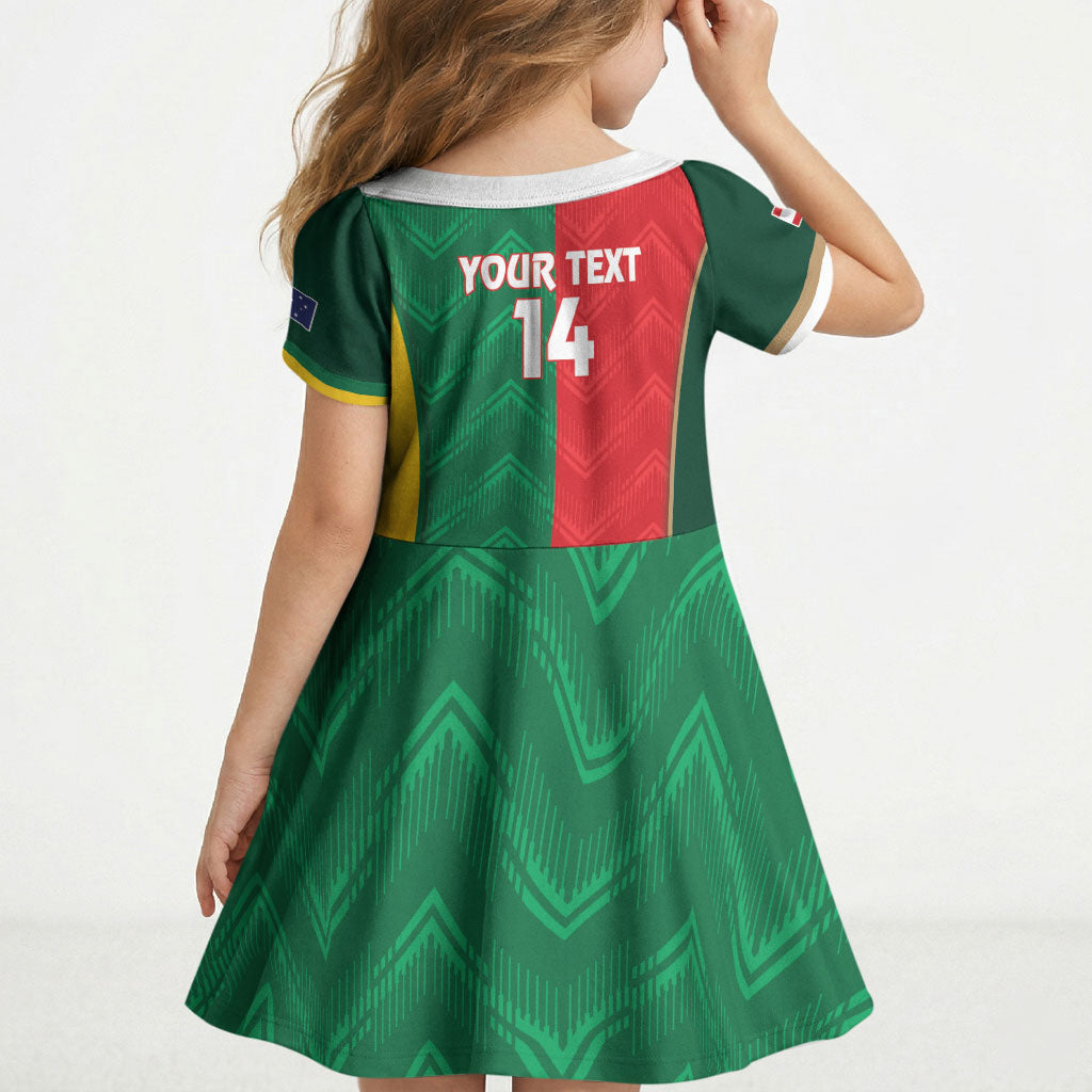 Custom Rugby Australia and Lebanon Kid Short Sleeve Dress Aussie Kangaroos Cedars Together