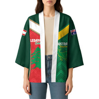 Custom Rugby Australia and Lebanon Kimono Aussie Kangaroos Cedars Together