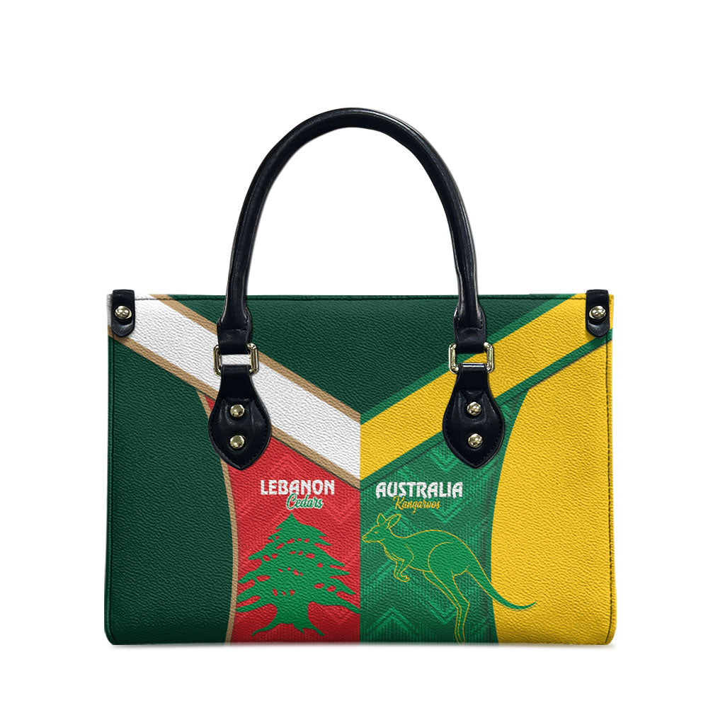 Rugby Australia and Lebanon Leather Bag Aussie Kangaroos Cedars Together
