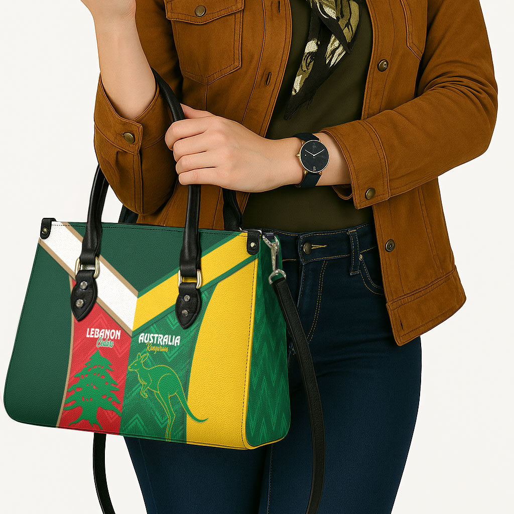 Rugby Australia and Lebanon Leather Bag Aussie Kangaroos Cedars Together