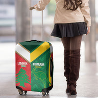 Rugby Australia and Lebanon Luggage Cover Aussie Kangaroos Cedars Together