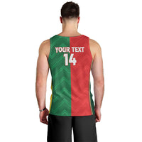 Custom Rugby Australia and Lebanon Men Tank Top Aussie Kangaroos Cedars Together