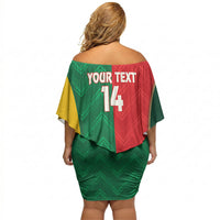 Custom Rugby Australia and Lebanon Off Shoulder Short Dress Aussie Kangaroos Cedars Together
