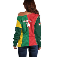 Custom Rugby Australia and Lebanon Off Shoulder Sweater Aussie Kangaroos Cedars Together