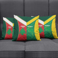 Rugby Australia and Lebanon Pillow Cover Aussie Kangaroos Cedars Together