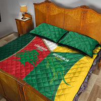 Rugby Australia and Lebanon Quilt Bed Set Aussie Kangaroos Cedars Together
