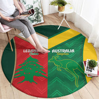 Rugby Australia and Lebanon Round Carpet Aussie Kangaroos Cedars Together