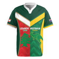 Custom Rugby Australia and Lebanon Rugby Jersey Aussie Kangaroos Cedars Together