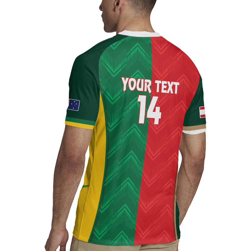 Custom Rugby Australia and Lebanon Rugby Jersey Aussie Kangaroos Cedars Together